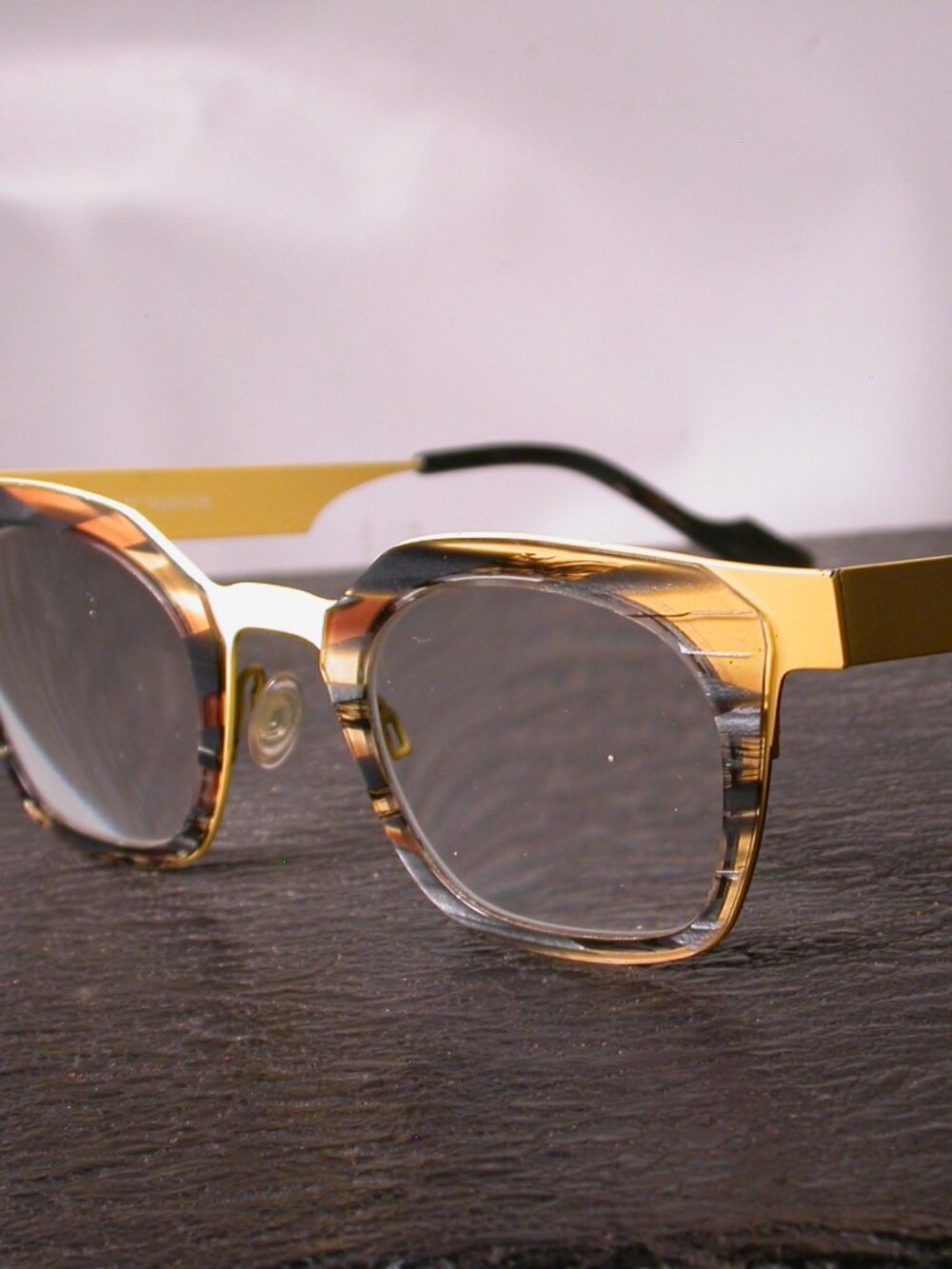 Authentic Anne et Valentin Favorite BRIGHT Yellow Stripe Eyeglasses Made France